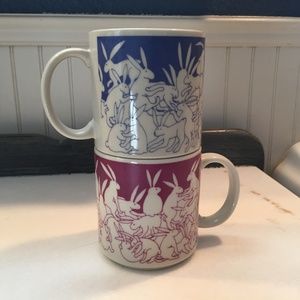 Taylor & NG Blue & Red Coffee mugs 12oz vintage